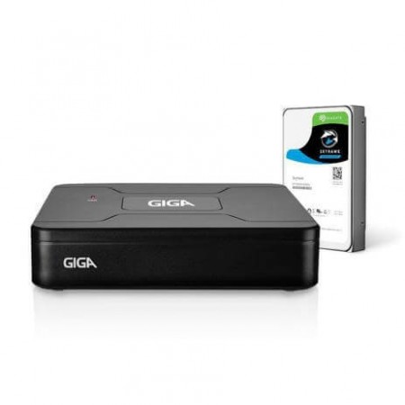 Gravador Digital de Vídeo Giga Security GS0084 Open HD Lite 720P 4 Canais c/ HD de 1TB