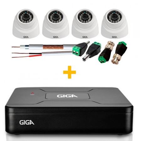 Kit CFTV 4 Canais Giga Security Open HD GS0082+ GS0012