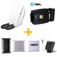 Kit Completo Interfone HDL + Fechadura HDL C-90 Preta
